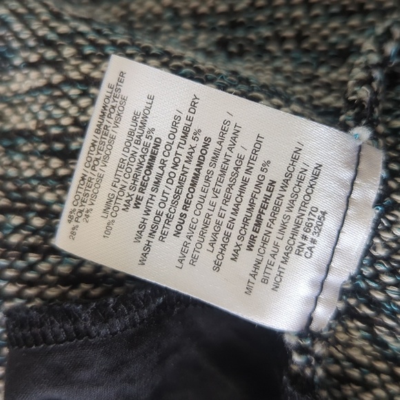 Ganni Anthropologie Pinnacle Tweed Knit Ruffle Mock Neck Fit & Flare Dress - Picture 11 of 11